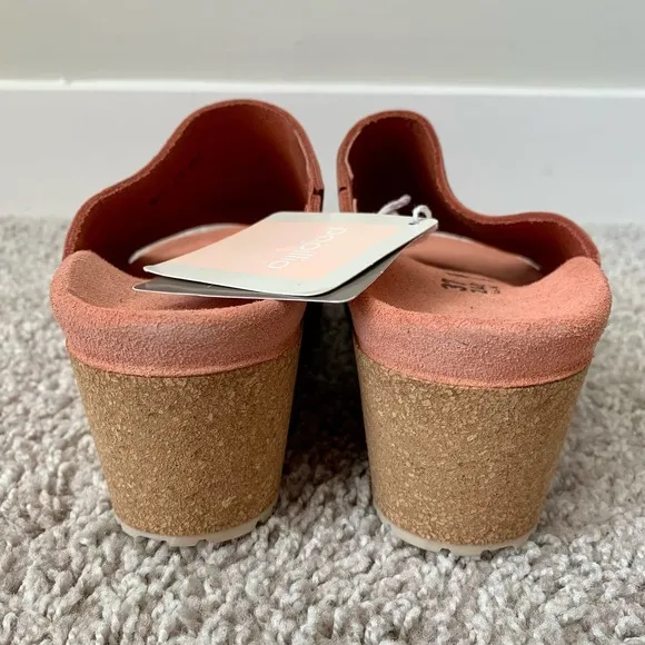 Birkenstock Papillio Namica Rivets Wedge Sandals in Earth Red Nubuck