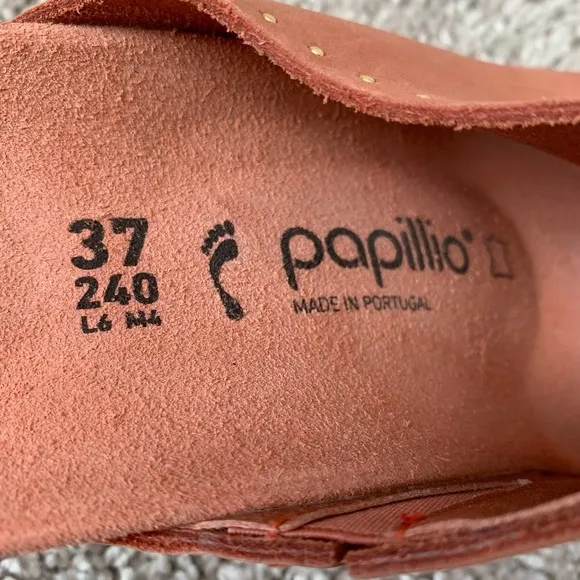 Birkenstock Papillio Namica Rivets Wedge Sandals in Earth Red Nubuck