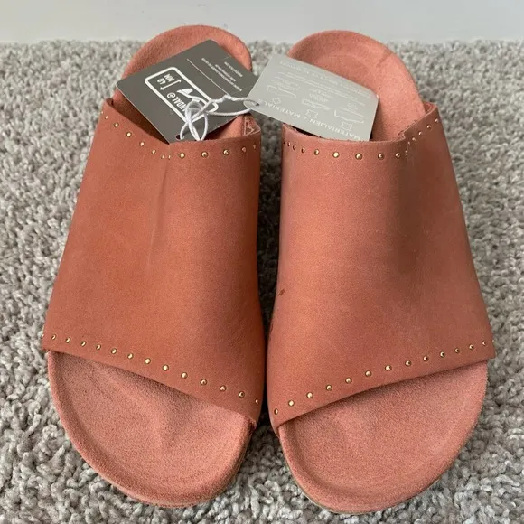 Birkenstock Papillio Namica Rivets Wedge Sandals in Earth Red Nubuck