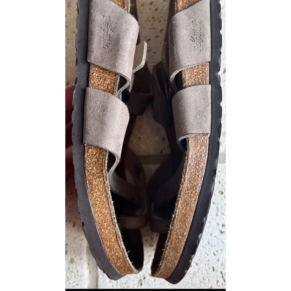 Birkenstock Papillio Women’s Suede Cross Strap Toe Cork Sandals Sz 42 US 11