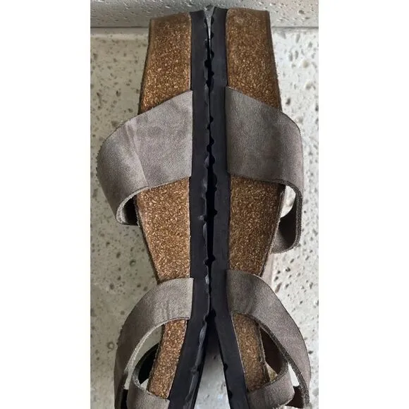 Birkenstock Papillio Women’s Suede Cross Strap Toe Cork Sandals Sz 42 US 11