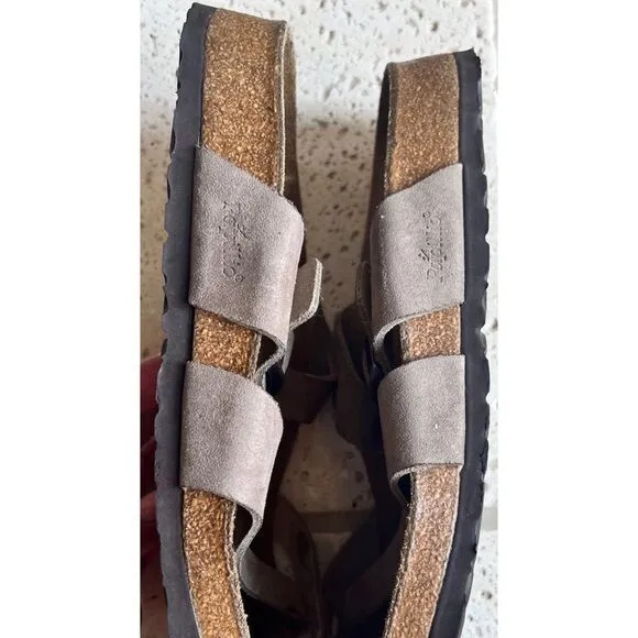 Birkenstock Papillio Women’s Suede Cross Strap Toe Cork Sandals Sz 42 US 11