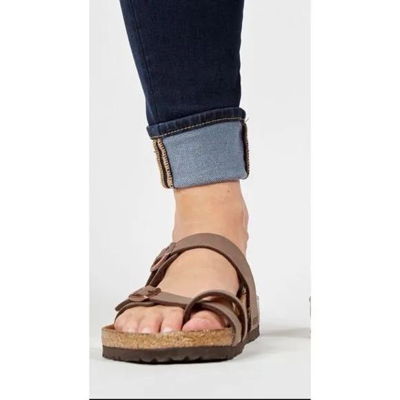 Birkenstock Papillio Women’s Suede Cross Strap Toe Cork Sandals Sz 42 US 11