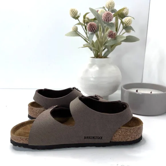 Birkenstock Roma Birko-Flor Sandals Buckle Mocha Birkibuc Kids 3 NWOB Narrow