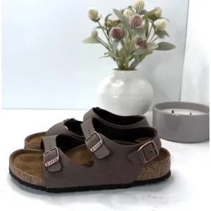 Birkenstock Roma Birko-Flor Sandals Buckle Mocha Birkibuc Kids 3 NWOB Narrow