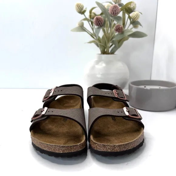Birkenstock Roma Birko-Flor Sandals Buckle Mocha Birkibuc Kids 3 NWOB Narrow