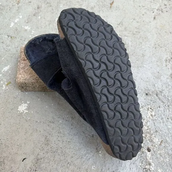 Birkenstock, shearling n suede sandals