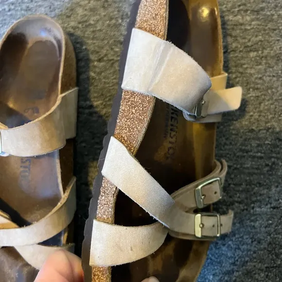 Birkenstock Soft Foot Bed Criss Cross Sandals, size 38