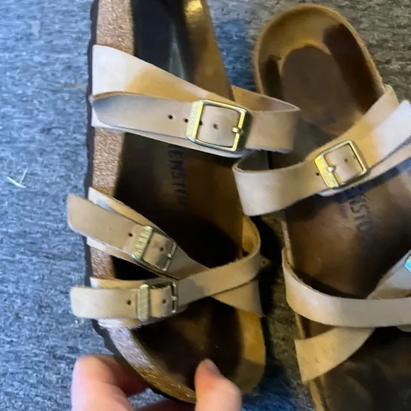 Birkenstock Soft Foot Bed Criss Cross Sandals, size 38