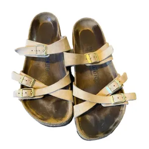 Birkenstock Soft Foot Bed Criss Cross Sandals, size 38