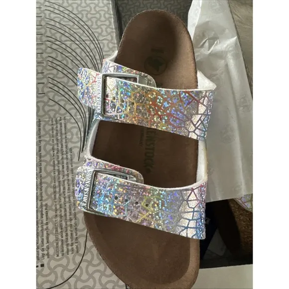 Birkenstock Unisex Arizona Vegan Hologram Sandals Size 13 EU 31 New in BOX