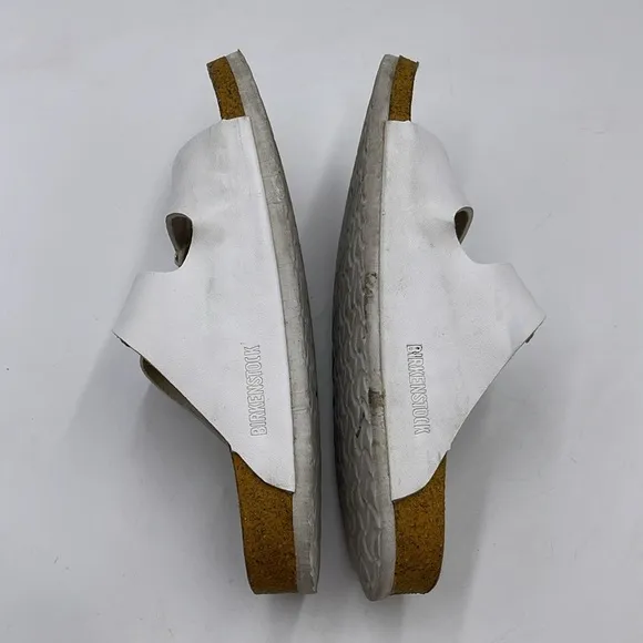 Birkenstock White Leather Open Toe Sandals