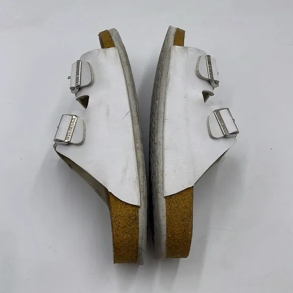 Birkenstock White Leather Open Toe Sandals