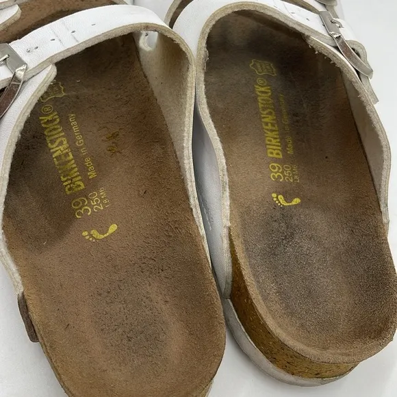 Birkenstock White Leather Open Toe Sandals