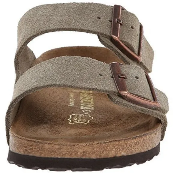 BIRKENSTOCK WOMENS EVA ARIZONA SLIPPERS, TAUPE SUEDE, 6-6.5