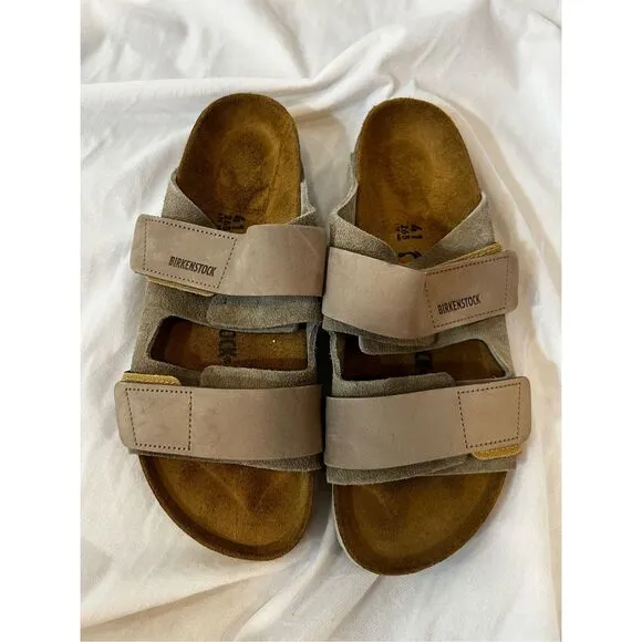 Birkenstock Women's Uji Taupe Suede Leather Sandals Size 41 NWOT