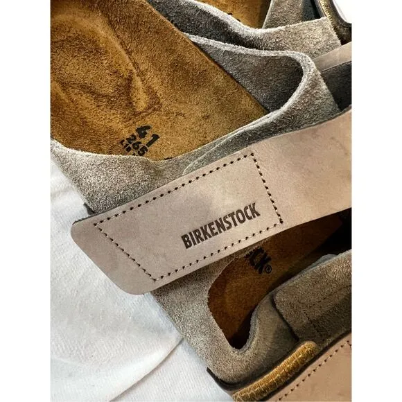 Birkenstock Women's Uji Taupe Suede Leather Sandals Size 41 NWOT
