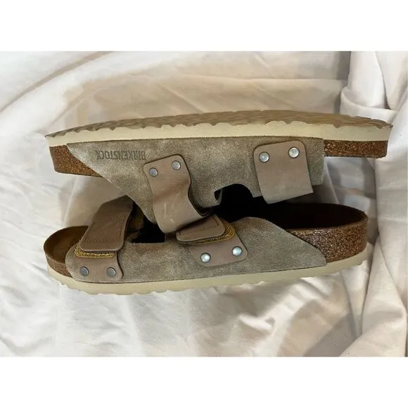 Birkenstock Women's Uji Taupe Suede Leather Sandals Size 41 NWOT