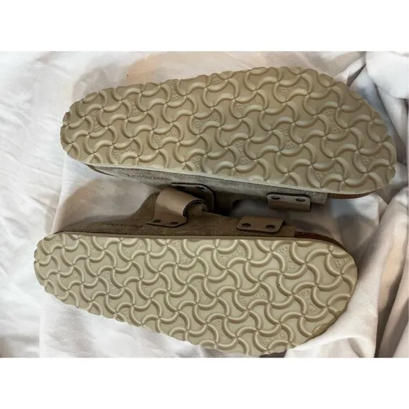 Birkenstock Women's Uji Taupe Suede Leather Sandals Size 41 NWOT