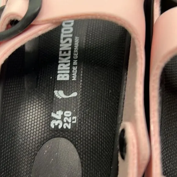 Birkenstock Mogadishu Pink and black rubber sandals size 34 (US 3-3.5) NWT