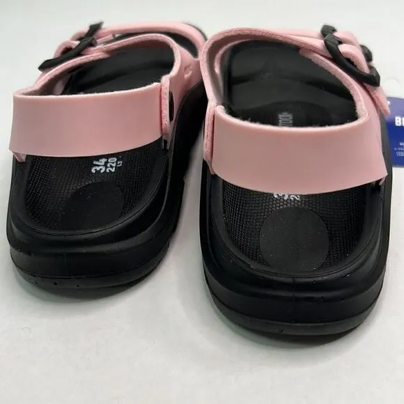 Birkenstock Mogadishu Pink and black rubber sandals size 34 (US 3-3.5) NWT