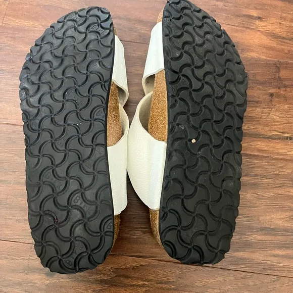 Birkis by Birkenstock White Cross-Strap Sandals-Euro Size 40 US size 9.5-10