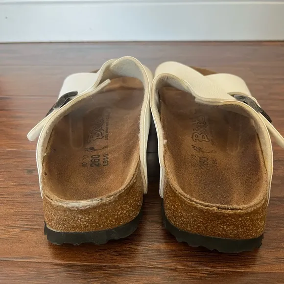 Birkis by Birkenstock White Cross-Strap Sandals-Euro Size 40 US size 9.5-10
