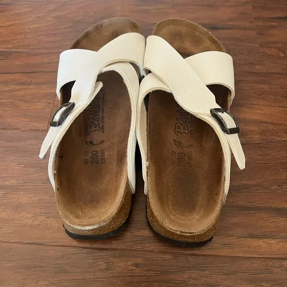 Birkis by Birkenstock White Cross-Strap Sandals-Euro Size 40 US size 9.5-10