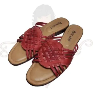 Bjorndal Meliah Red Open Toe Backless Slide Sandal