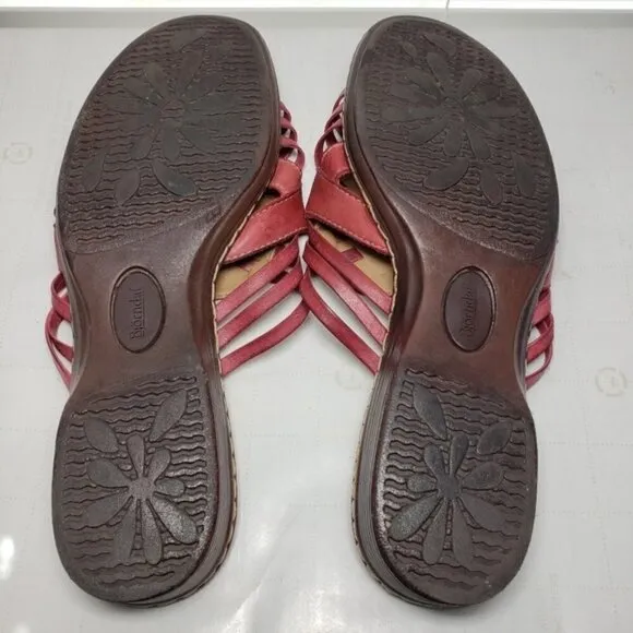Bjorndal Meliah Red Open Toe Backless Slide Sandal