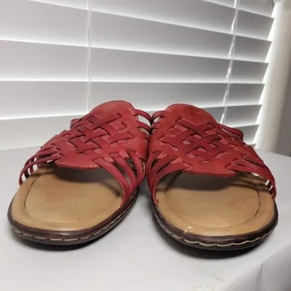 Bjorndal Meliah Red Open Toe Backless Slide Sandal