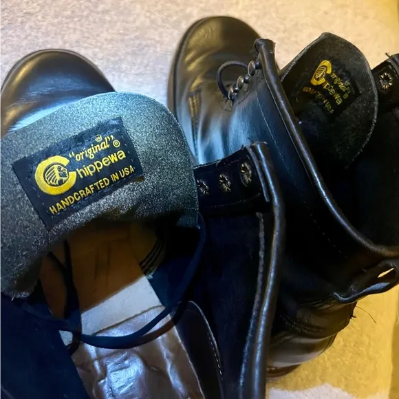 Black Boots with Lace-Up Design