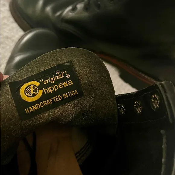 Black Boots with Lace-Up Design