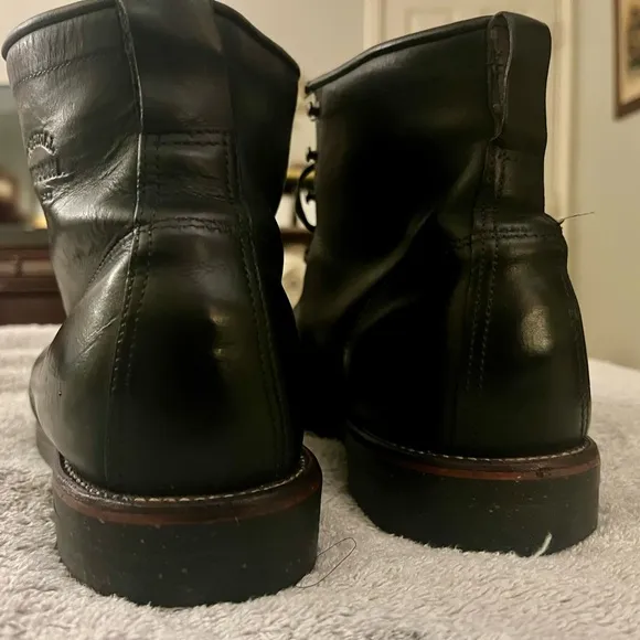 Black Boots with Lace-Up Design