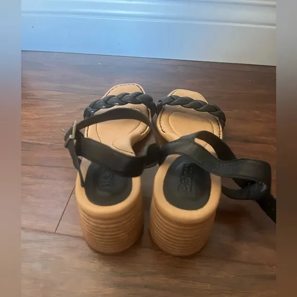 Black Sandals with braided leather by Born-NWOT Size 10