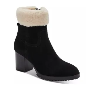 Blondo Tia Sherpa Cuff Ankle Booties in‎ Black Size 8.5 New Retail $160
