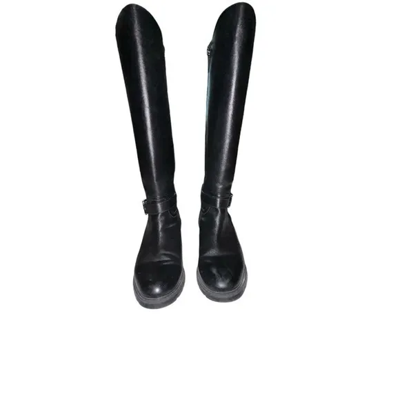 Blondo Women’s Velente‎ Tall Waterproof Leather Riding Boots Zip Black Size 7W
