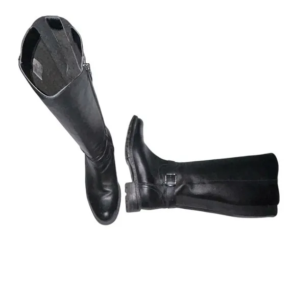 Blondo Women’s Velente‎ Tall Waterproof Leather Riding Boots Zip Black Size 7W