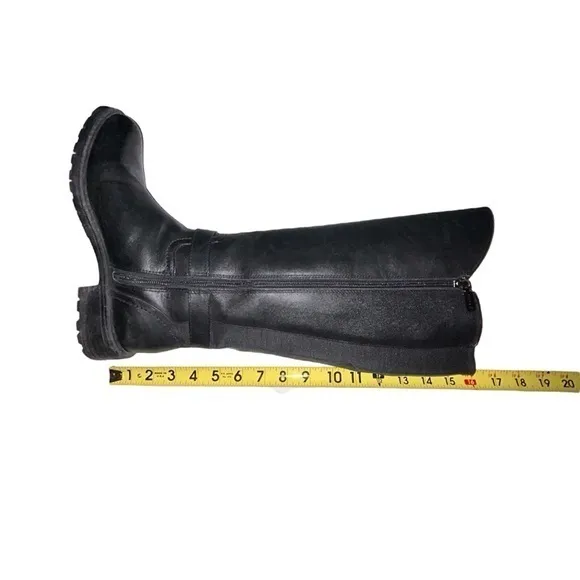 Blondo Women’s Velente‎ Tall Waterproof Leather Riding Boots Zip Black Size 7W