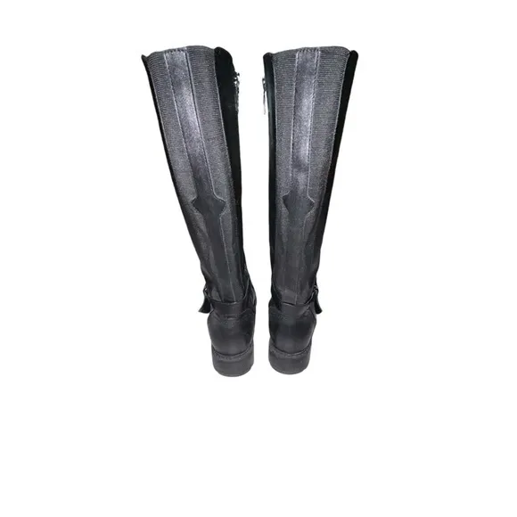 Blondo Women’s Velente‎ Tall Waterproof Leather Riding Boots Zip Black Size 7W