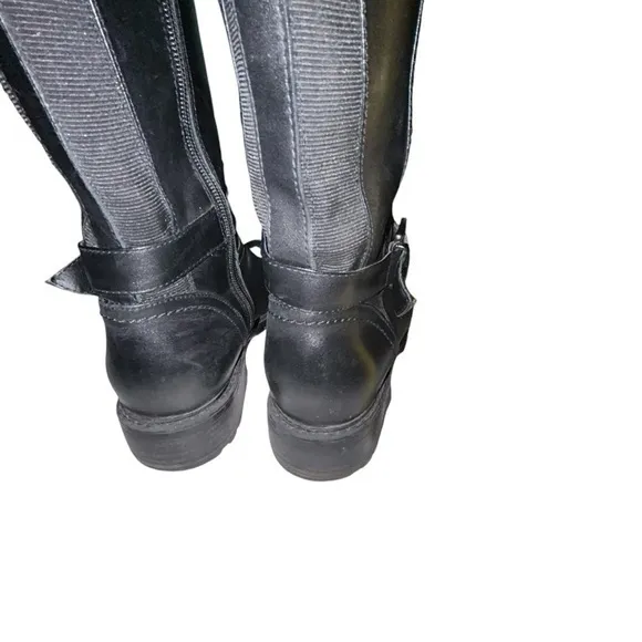 Blondo Women’s Velente‎ Tall Waterproof Leather Riding Boots Zip Black Size 7W