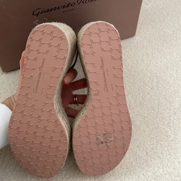BNIB Gianvito Rossi Suede Espadrille Sandals, Brand New In Box, Box   Dustbag