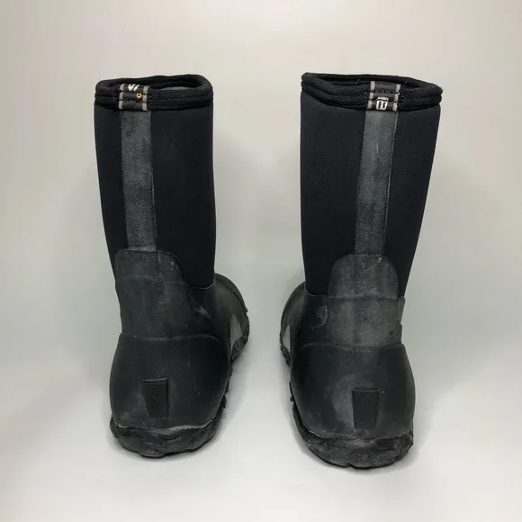 BOGS Men’s Size 10 Boots Black Classic Mid Arch Support EURO 43