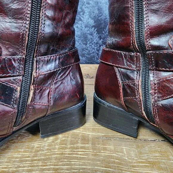 Born Crown Tall Leather Mahogany Riding Boots | Women's 6.5
