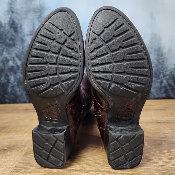 Born Crown Tall Leather Mahogany Riding Boots | Women's 6.5