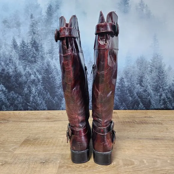 Born Crown Tall Leather Mahogany Riding Boots | Women's 6.5