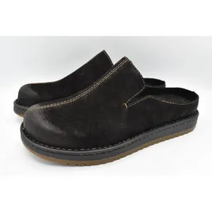 Born Mens Size 10.5 Jude Black Distressed Leather Slip On Mules Shoes