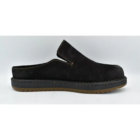Born Mens Size 10.5 Jude Black Distressed Leather Slip On Mules Shoes