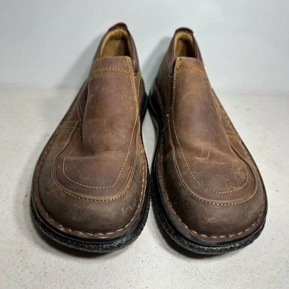 Born Mens Shoes Size 9 Brown Leather Slip-On