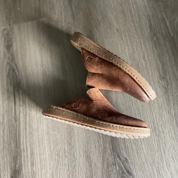 Born Selina Leather Distressed Slip On Mule Shoes